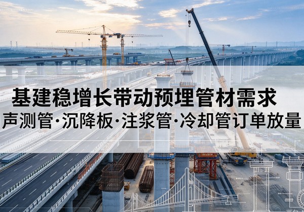 崇阳基建稳增长带动预埋监测管材需求，声测管、沉降板、注浆管订单持续放量